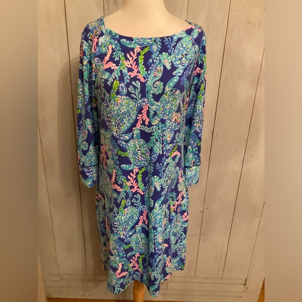 Lilly Pulitzer Sophie Dress Women's Size Med Corsica Blue Green Pink